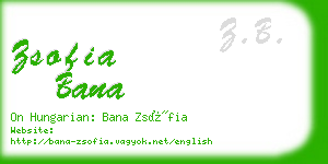 zsofia bana business card